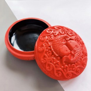 Різьблена лакова скринька для ювелірних виробів у ретро китайському стилі Коропи Кої